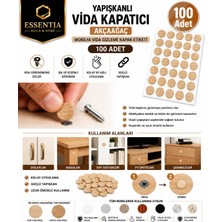 ESBH Yapışkanlı Vida Tapası Akçaağaç – Mobilya Vida Gizleme Kapak Etiketi (100 Adet)