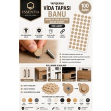 ESBH Yapışkanlı Vida Tapası Banu – Mobilya Vida Gizleme Kapak Etiketi (100 Adet)