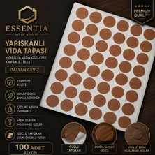 ESBH Yapışkanlı Vida Tapası Italyan Ceviz  – Mobilya Vida Gizleme Kapak Etiketi (100 Adet)