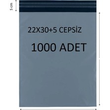 Baskısız Gri Renk 22X30+5 Poşeti 1000 Adet Dayanıklı Cepsiz Kargo Poşeti Cac Plastik