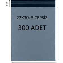 Baskısız Gri Renk 22 x 30+5 Poşeti 300 Adet Dayanıklı Cepsiz Kargo Poşeti Cac Plastik