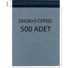 CAC Plastik Baskısız Gri Renk 24X30+5 Poşeti 500 Adet Dayanıklı Cepsiz Kargo Poşeti Cacplastik