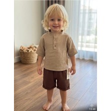 Bianco Figlio Müslin Kumaş Bebek Şortlu Takım