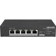 Hikvision DS-3T1306P-SI/HS 4 Port 10/100+1 Port RJ45/1 Port Sfp Uplink Yönetilebilir 60W Poe Endüstriyel Switch