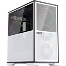 1st Player If8 Btf Beyaz Argb 4X12CM Fan Ters Çevirilebilir Temperli Cam Mesh Paneller USB 3.0 E-Atx