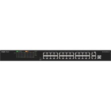 Ruijie Reyee RG-ES126FGS-LP 24 Port 10/100 + 2x RJ45 /1X1GB Sfp Uplink Combo 180W Poe Rackmount Switch