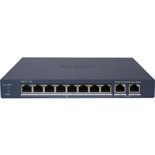 Hikvision DS-3E1310P-EI/M 8 Port 10/100 + 2 Port Gigabit RJ45 Uplink 60W 300 Metre Poe Smart Yönetilebilir Switch