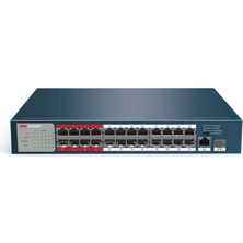 Hikvision DS-3E0326P-E/M(B) 24 Port 10/100+1XGB SFP/RJ45 Uplink 250W 300 Metre Poe Mesafe Switch