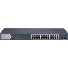 Hikvision DS-3E1526P-SI 24 Port Gigabit + 2 Port Gigabit Sfp Uplink 370W 300 Metre Poe L2 Yönetilebilir Rackmount Switch