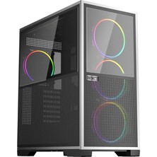 1st Player If8 Btf Siyah Argb 4X12CM Fan Ters Çevirilebilir Temperli Cam Mesh Paneller USB 3.0 E-Atx