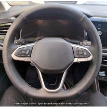 Stilix Garage Volkswagen Golf 8 Caddy 2022-2025 Araca Özgü Dikmeli Direksiyon Kılıfı F1 Olan Araçlara Uygundur
