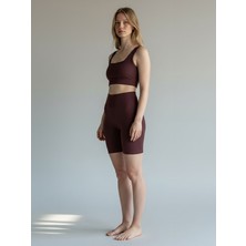 Caprix Activewear Kadın Bordo Spor Tayt Atlet Takımı