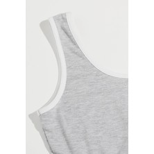 Modanı Seç Kadın Gri Askılı Crop Top ve Şortlu Gecelik Takım