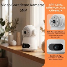 Dobest Fabrika Doğrudan Tedarik SQ003(wifi) Beyaz: 6 Megapiksel Çift Lensli Wifi Güvenlik Kamerası Iç Mekan Ağ Gözetleme Kamerası, Bulut Depolama ve Tf Kart Depolamayı Destekler, Iki Yönlü Ses