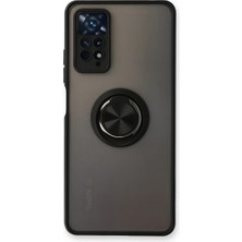 Ulora Xiaomi Redmi Note 11 Pro Kılıf Montreal Yüzüklü Silikon Kapak - Siyah