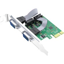Veggieg Pcı Express To 2 Port 9 Pin RS-232 Seri Com Db9 Genişletme Kartı