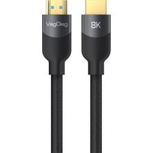 VegGieg Premium 8k 60Hz 4K 120Hz Hdcp Arc Hdr Örgülü HDMI 2.1 Kablo 5 Metre