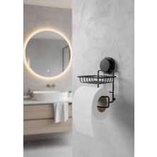 Okyanus Home Magic Fix  Sihirli Yapışkan Siyah Yedekli WC Kağıtlık Modern Stil ile Kolay Temizlik