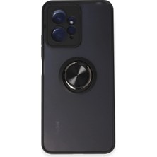 Ulora Xiaomi Redmi Note 12 4g Kılıf Montreal Yüzüklü Silikon Kapak - Siyah
