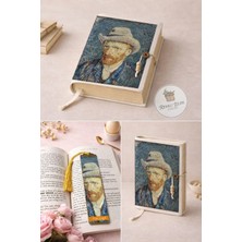 Renkli İzler Atölyesi Kitap Kılıfı ve Metal Kitap Ayracı Seti (Van Gogh Otoportre)