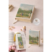 Renkli İzler Atölyesi Kitap Kılıfı ve Metal Kitap Ayracı Seti (Van Gogh Flörtleşen Çiftler Bahçesi)