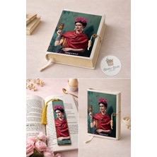 Renkli İzler Atölyesi Kitap Kılıfı ve Metal Kitap Ayracı Seti (Frida Kahlo Kelebekler)