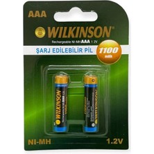 Mersa Wilkinson Şarjlı Ince 1100 Mah Aaa 2'li Pil