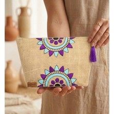 Hasır Kadın Portföy & Clutch Üçgen Çanta Mor