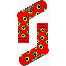Carnaval Socks Kırmızı Avakado Desenli Renkli Çorap