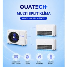 Quatech Multi Split Klima 12.000 + 18.000 Btu/h | 1 Dış Ünite 36000 Btu/h A++ Enerji Sınıfı Konsol Tipi Inverter Klima
