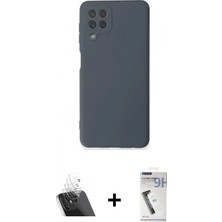 Marsilyan™- Galaxy A22 Kılıf Ahenk Serisi - Şeffaf Uv Polymer Nano Ekran Koruyucu + Kamera Lens Koruma Cam - Sf