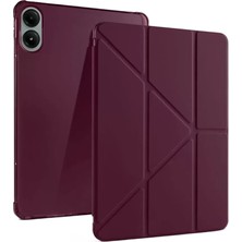 Renas Store Redmi Pad 12.1 Kılıf Kalemlikli Mars Tablet Kılıfı - Mürdüm
