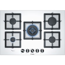 Bosch 75 cm Beyaz Cam Ankastre Gazlı Ocak Düğmeden Ateşleme Özelliği ile Kolay Temizlik