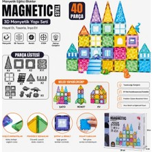 Vardem Manyetik Tiles - Yaratıcı Zeka ve Motor Beceri Geliştirici 40 parça