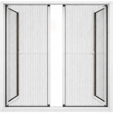 Sineklikstore Duble Akordiyon Kapı Sinekliği – 100 x 220 cm – Beyaz – Demir, Ahşap, Çelik, Pimapen ve Alüminyum ile Uyumlu