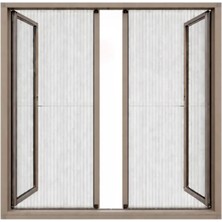 Sineklikstore Duble Akordiyon Kapı Sinekliği – 100 x 220 cm – Vizon – Demir, Ahşap, Çelik, Pimapen ve Alüminyum ile Uyumlu
