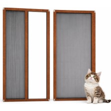 Sineklikstore Akordiyon Kapı Kedi Sinekliği – 140 x 240 cm – Açık Kahverengi – Demir, Ahşap, Çelik, Pimapen ve Alüminyum ile Uyumlu
