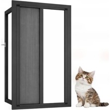 Sineklikstore Akordiyon Pencere Kedi Sinekliği – 70 x 140 cm – Antrasit Gri – Demir, Ahşap, Çelik, Pimapen ve Alüminyum ile Uyumlu