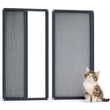 Sineklikstore Akordiyon Kapı Kedi Sinekliği – 140 x 240 cm – Antrasit Gri – Demir, Ahşap, Çelik, Pimapen ve Alüminyum ile Uyumlu