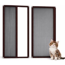 Sineklikstore Akordiyon Kapı Kedi Sinekliği – 100 x 220 cm – Koyu Kahverengi – Demir, Ahşap, Çelik, Pimapen ve Alüminyum ile Uyumlu