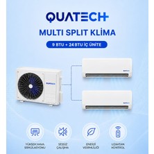 Quatech Multi Split Klima 9.000 + 24.000 Btu/h | 1 Dış Ünite 36000 Btu/h A++ Enerji Sınıfı Duvar Tipi Inverter Klima