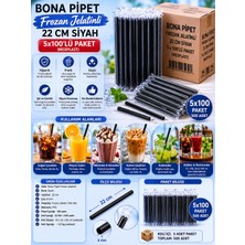 Bona Pipet Frozan Jelatinli 22 cm Siyah 5X100'LÜ Paket (Niceplast)