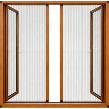 Sineklikstore Duble Akordiyon Kapı Sinekliği – 100 x 220 cm – Açık Kahverengi – Demir, Ahşap, Çelik, Pimapen ve Alüminyum ile Uyumlu