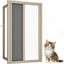 Sineklikstore Akordiyon Pencere Kedi Sinekliği – 70 x 140 cm – Vizon – Demir, Ahşap, Çelik, Pimapen ve Alüminyum ile Uyumlu