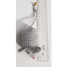 BeCat Yıkanabilir Amigurumi Kedi&Köpek Oyuncağı Gri Fare Antibakteriyel Malzemeden Eğlenceli Tasarım