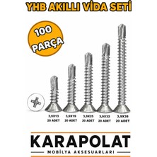 Karapolat 100 Parça Yhb Akıllı Vida Seti 3,9X13 - 3,9X19 - 3,9X25 - 3,9X32 - 3,9X38 Ph2