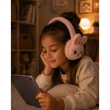 Renas Store Peluş Bluetooth Kulaküstü Kulaklık Şarjlı Mikrofonlu Tf Kart Destekli