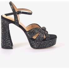 Hawen Angels Kadın Saten 12,5 cm Platform Topuklu Taşlı Gece & Abiye Ayakkabı 380-75