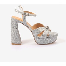 Hawen Angels Kadın Saten 12,5 cm Platform Topuklu Taşlı Gece & Abiye Ayakkabı 380-75