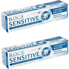 R.O.C.S. Sensitive Diş Macunu Florürsüz 75ML 2'li Hassasiyete Karşı Ferahlatıcı Etki SLS İçermez